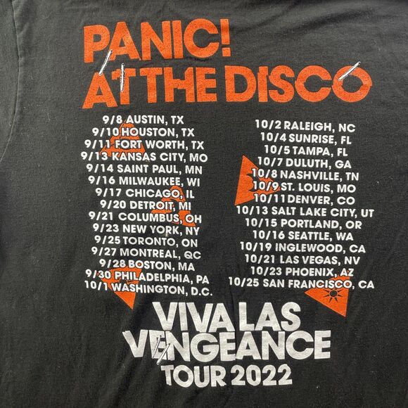 Panic At The Disco Shirt Mens Large Black Viva Las Vengeance Tour Brandon Urie - Picture 8 of 8